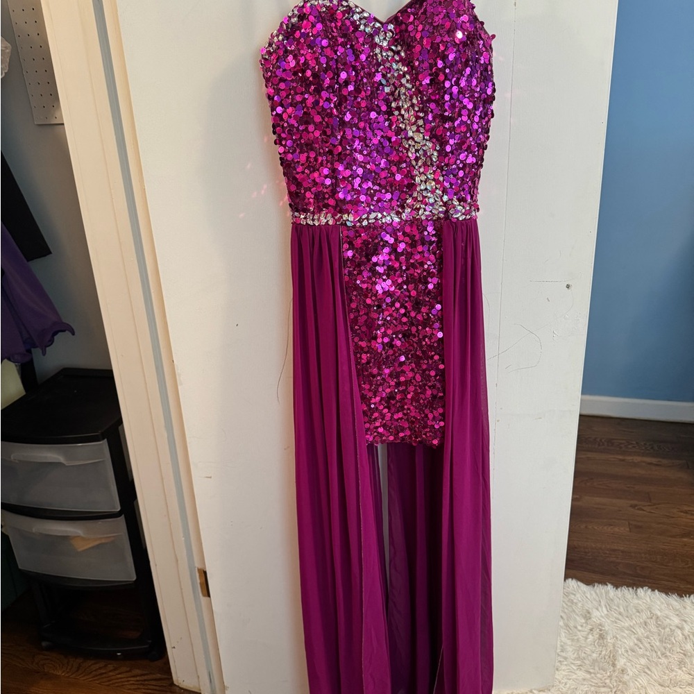 Stunning Purple Sequin showgirl dress